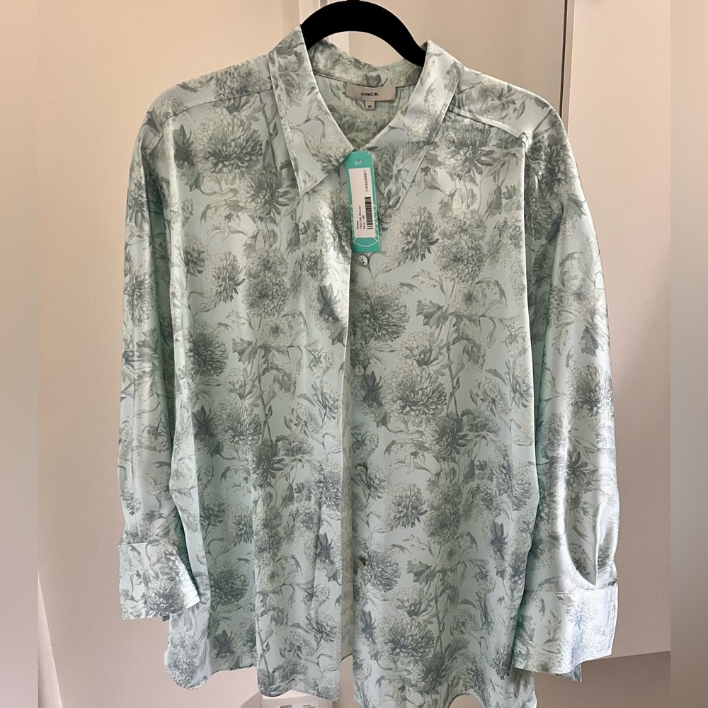 Vince Dahlia Sculpted Silk Blouse